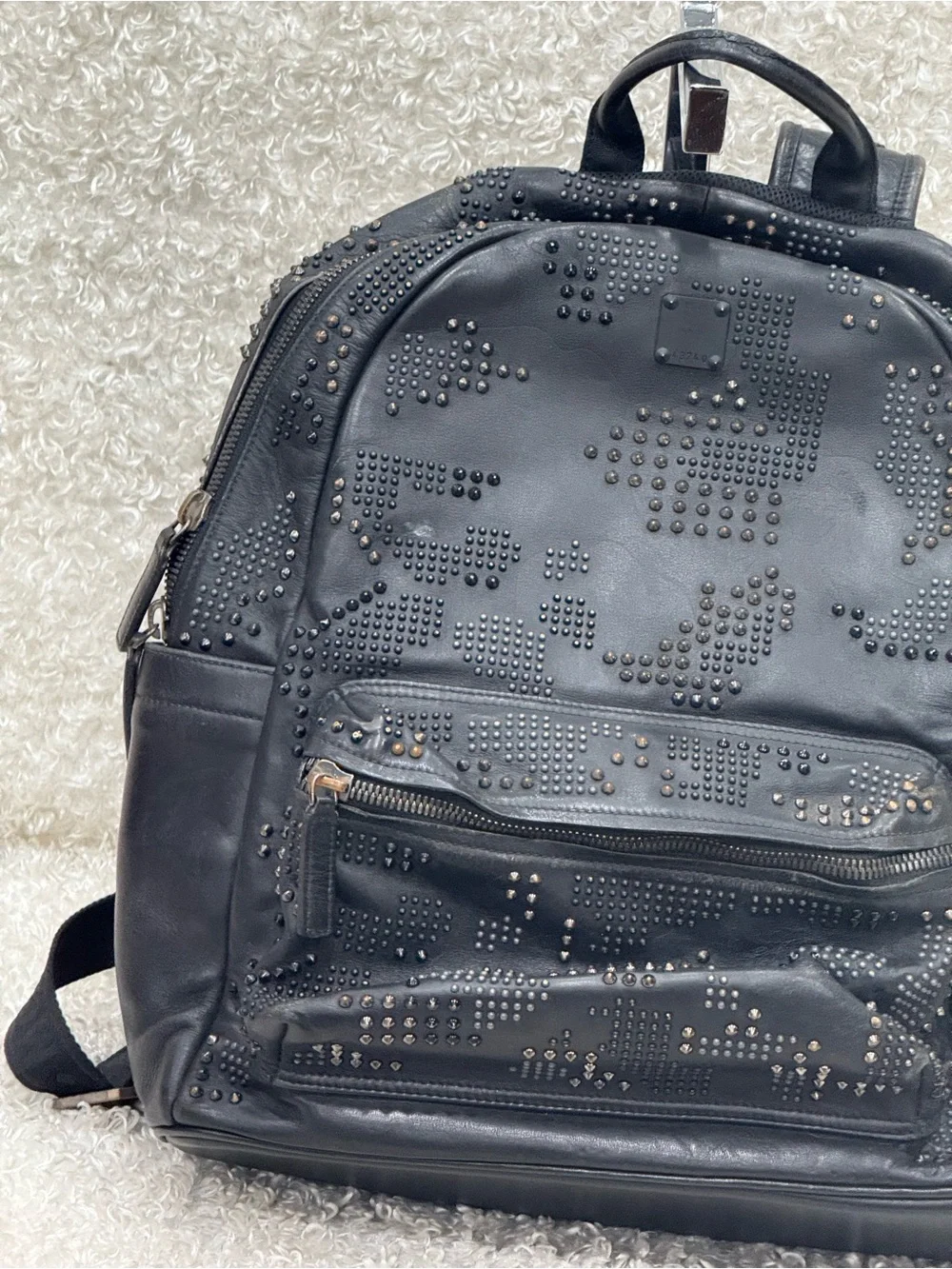 MCM Studded Stark Backpack Black